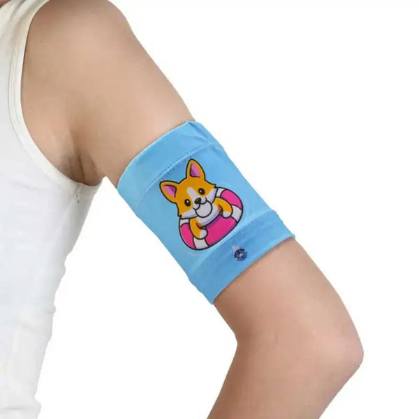 sensor protective armband for children with type 1 diabetes featuring a cute animal design