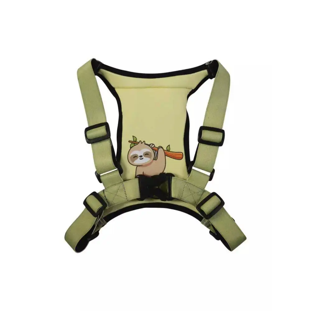 Insulin pump harness for kids with cartoon design, secure and adjustable straps.