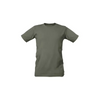 Olive green comfortable insulin pump t-shirt with side pockets and tubing holes.