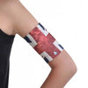 Glucose sensor and pod armband with printed flags design.
