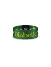 Reversible Diabetes Awareness Wristband with vibrant summer colors and daisy prints, featuring "Diabetic" text.