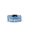 Reversible diabetes awareness wristband in vibrant summer colors displaying "Diabetic" text.