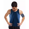 Tank top for insulin pump with integrated pockets for diabetes management.