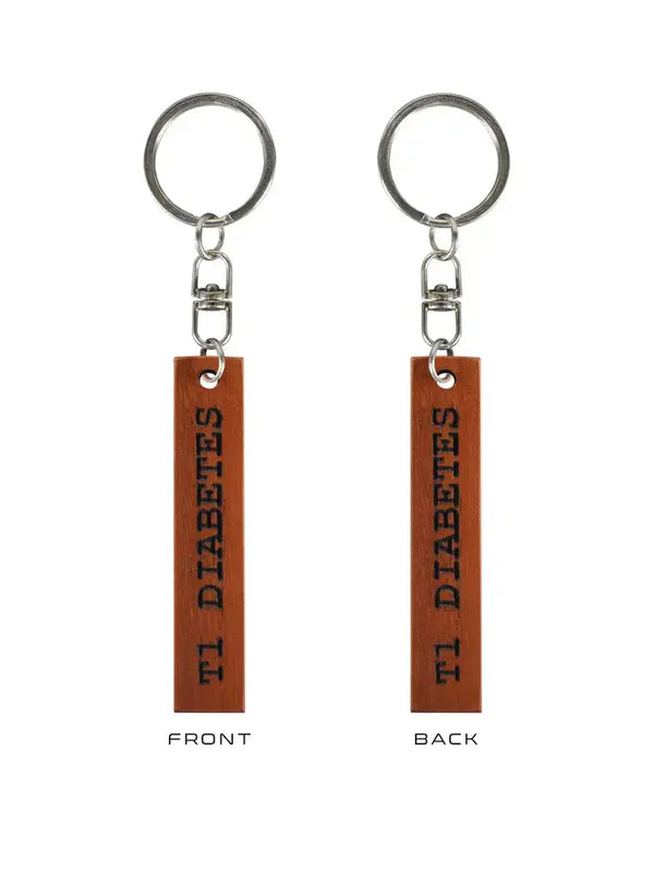 T1糖尿病木製キーホルダー I>∧∨ - Kaio-Key Hanger