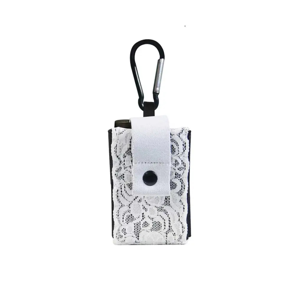 Lace insulin pump pouch with carabiner, elastic design for Medtronic, YpsoPump, Tandem t:slim.